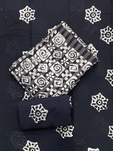 Block Print Elegant Cotton Suit Set (w/ Mirror Work) - Yanchi
